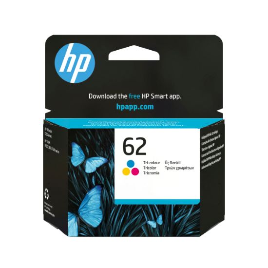 Image de HP 62 cartouche d'encre trois couleurs authentique (C2P06AE)