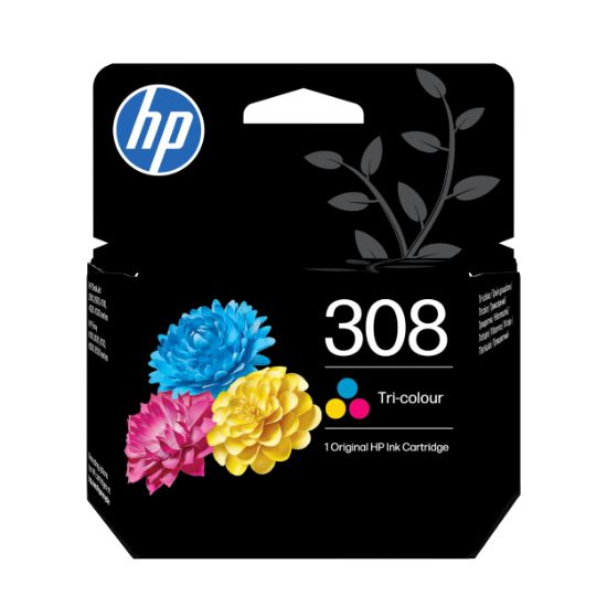 Image de HP 308 Pack de 2 cartouches d’encre authentiques Noir/Trois couleurs (6L6S6UE)