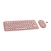 Image de Logitech Pebble 2 Combo clavier Souris incluse Universel RF sans fil + Bluetooth QWERTY US International Rose (920-012241)