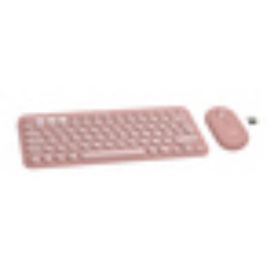 Image de Logitech Pebble 2 Combo clavier Souris incluse Universel RF sans fil + Bluetooth QWERTY US International Rose (920-012241)
