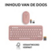 Image de Logitech Pebble 2 Combo clavier Souris incluse Universel RF sans fil + Bluetooth QWERTY US International Rose (920-012241)