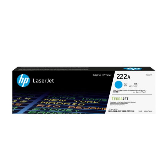 Image de HP 222A Cyn LaserJet Cartridge Toner - Cyan (W2221A)