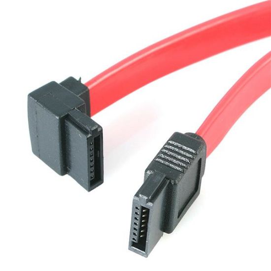 Image de StarTech.com Câble Serial ATA (SATA) vers SATA à angle gauche 46 cm - F/F (SATA18LA1)