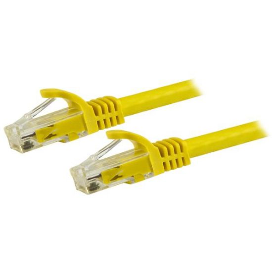 Image de StarTech.com Cordon de raccordement UTP CAT6 (1,5 m) sans crochet - Câble patch RJ45 - Jaune (N6PATC150CMYL)