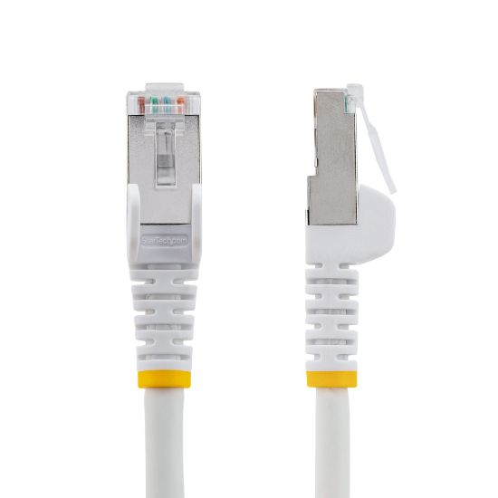 Image de StarTech.com Câble Ethernet CAT6a 2m - Low Smoke Zero Halogen (LSZH) - 10 Gigabit 500MHz 100W PoE RJ45 S/FTP Cordon de Raccordement Réseau Snagless Blanc avec Décharg ... (NLWH-2M-CAT6A-PATCH)