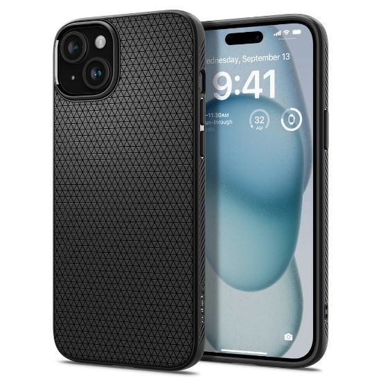 Image de SPIGEN Liquid Air Backcover iPhone 15 - Matte Black - Noir (ACS06790)