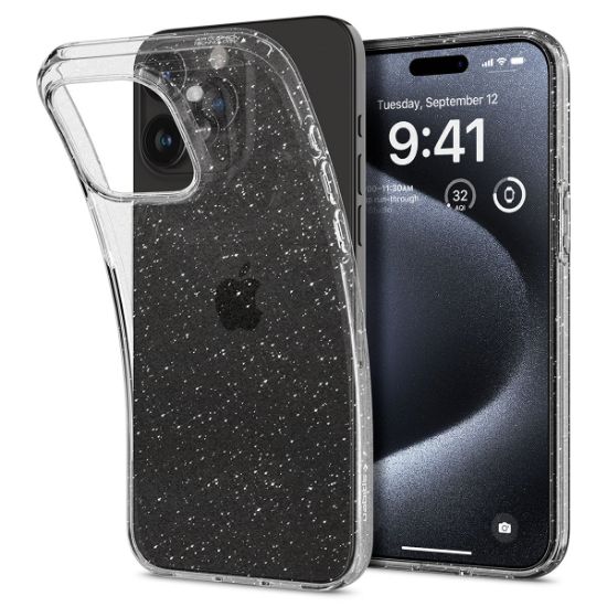 Image de SPIGEN Liquid Crystal Glitter Backcover iPhone 15 Pro - Crystal Quartz - Transparent (ACS06701)
