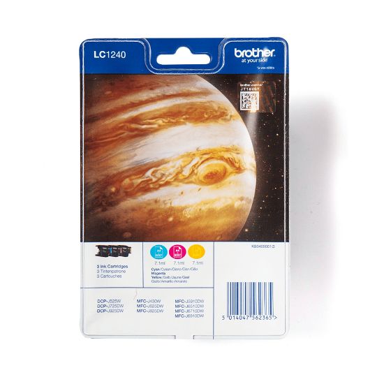 Image de Brother Pack de cartouches d’encre : Cyan / Magenta / Jaune (LC1240RBWBP)