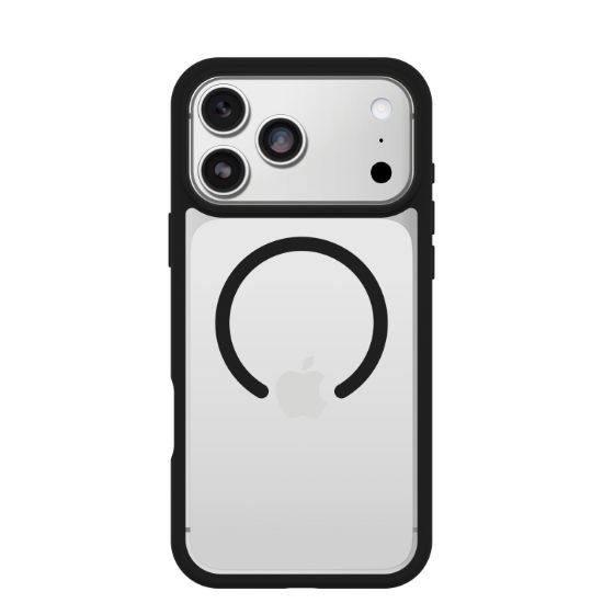 Image de OtterBox React MagSafe Series pour Apple iPhone 17 Pro Max, noir Crystal, transparente/noir - Noir,Transparent (77-98651)