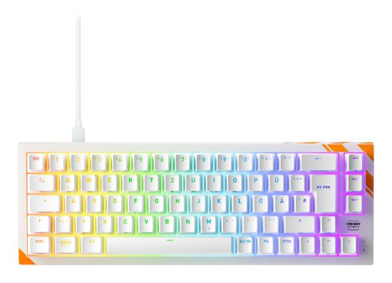 Image de CHERRY K5 PRO TMR COMPACT clavier Gaming USB QWERTZ Allemand Orange, Blanc (G8E-24200LACADE-0)
