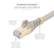 Image de StarTech.com Câble réseau Ethernet RJ45 Cat6 de 10 m - Gris (6ASPAT10MGR)