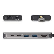 Image de StarTech.com station d'accueil Avec fil USB 3.2 Gen 1 (3.1 Gen 1) Type-C Gris (315B-USBC-MULTIPORT)