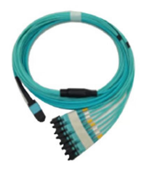 Image de Cisco Cable, MPO12-4X Duplex LC, Breakout Cable, MMF, OM4, 3m. Câble de fibre optique - Couleur aqua (CB-M12-4LC-MMF3M=)