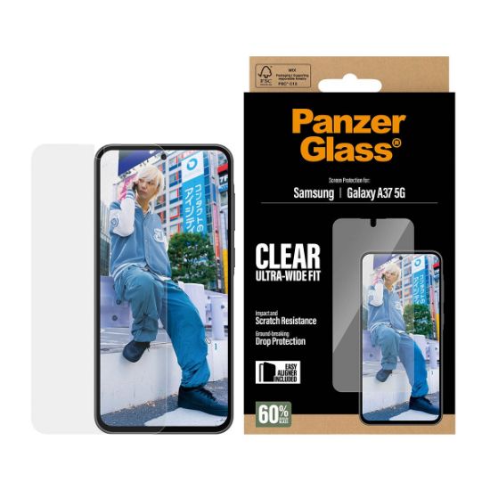 Image de PanzerGlass Screen Protector Ultra-Wide Fit - Clear - Samsung Galaxy A37 5G Protection d'écran transparent (PG75133)