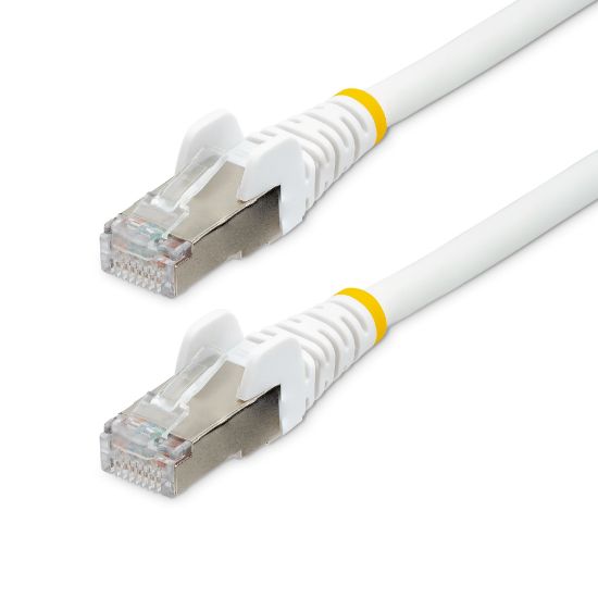 Image de StarTech.com Câble Ethernet CAT6a 3m - Low Smoke Zero Halogen (LSZH) - 10 Gigabit 500MHz 100W PoE RJ45 S/FTP Cordon de Raccordement Réseau Snagless Blanc avec Décharg ... (NLWH-3M-CAT6A-PATCH)