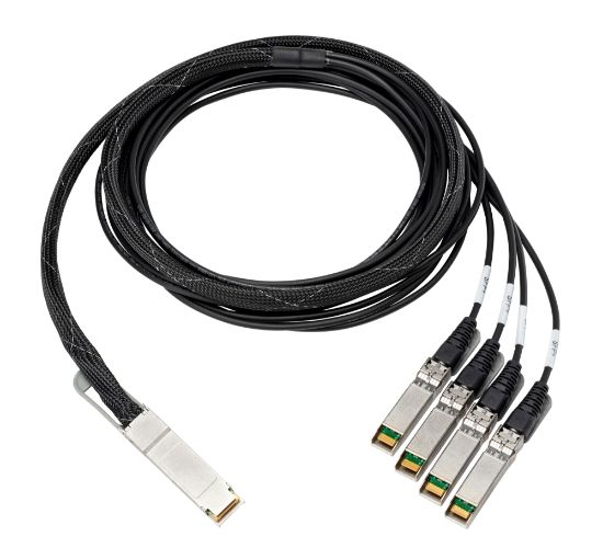 Image de HP E 100Gb QSFP28 to 4x25Gb SFP28 3m Direct Attach Copper Cable Câble de fibre optique (845416-B21)
