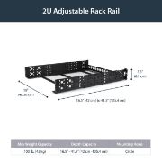 Image de StarTech.com Rails pour Rack Serveur Universels 2U - Rails de Montage Serveur en Rack 19 pouces - Rails de Rack Ajustable pour Baie Informatique/ Rack d'Équipement/Rack Serveu ... (UNIRAILS2U)