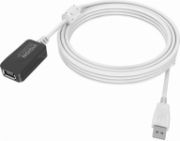 Image de Vision USB A - USB A, USB 2.0, 480Mbit/s, 28+24AWG, PVC, 5 m, White Câble USB - Blanc (TC 5MUSBEXT+)