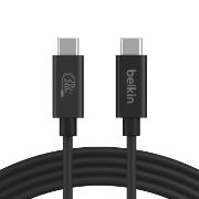 Image de Belkin USB4, 240W, 20Gbps, 4K 60Hz, 6.6ft/2m, USB-IF certified, fire-resistant, black Câble USB - Noir (INZ004BT2MBK)