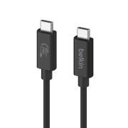 Image de Belkin USB4, 240W, 20Gbps, 4K 60Hz, 6.6ft/2m, USB-IF certified, fire-resistant, black Câble USB - Noir (INZ004BT2MBK)
