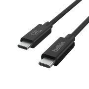 Image de Belkin USB4, 240W, 20Gbps, 4K 60Hz, 6.6ft/2m, USB-IF certified, fire-resistant, black Câble USB - Noir (INZ004BT2MBK)