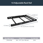Image de StarTech.com Rails pour Rack Serveur Universels 1U - Rails de Montage Serveur en Rack 19 pouces - Rails de Rack Ajustable pour Baie Informatique/ Rack d'Équipement/Rack Serveu ... (UNIRAILS1U)