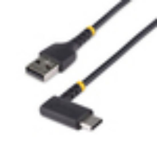 Image de StarTech.com Câble de Charge Rapide USB-A vers USB-C de 30cm, Robuste, Coudé à Droite, Charge et Synchronisation, 3A, USB 2.0, Gaine TPE et Fibre d'Aramide - Cordon d ... (R2ACR-30C-USB-CABLE)