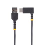 Image de StarTech.com Câble de Charge Rapide USB-A vers USB-C de 30cm, Robuste, Coudé à Droite, Charge et Synchronisation, 3A, USB 2.0, Gaine TPE et Fibre d'Aramide - Cordon d ... (R2ACR-30C-USB-CABLE)