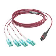 Image de Eaton Tripp Lite series 40G MTP/MPO to 4xLC Fan-Out OM4 Plenum-Rated Fiber Optic Cable, 40GBASE-SR4, Push/Pull Tabs, Magenta, 1 m Câble de fibre optique - Couleur aqua,No ... (N845-01M-8L-MG)