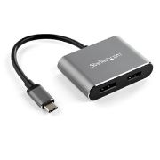 Image de StarTech.com Adaptateur multiport USB-C vers DisplayPort ou HDMI - 4K 60 Hz - Convertisseur 2-en-1 (CDP2DPHD)