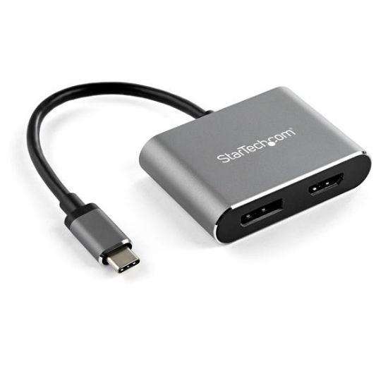 Image de StarTech.com Adaptateur multiport USB-C vers DisplayPort ou HDMI - 4K 60 Hz - Convertisseur 2-en-1 (CDP2DPHD)