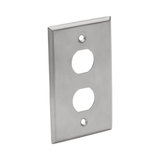 Image de Eaton Tripp Lite 2-Port Single Gang Faceplate, Stainless Steel, Industrial Grade, IP44, TAA Prises de courant - Argent (N206-FP02-IND)