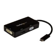 Image de StarTech.com Adaptateur multiport USB-C - 3 en 1 - USB Type-C vers HDMI DVI ou VGA (CDPVGDVHDBP)