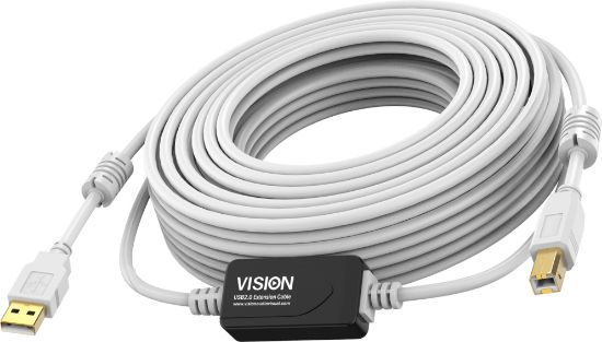 Image de Vision White USB 2.0 Cable 15m Câble USB - Blanc (TC 15MUSB+/2)