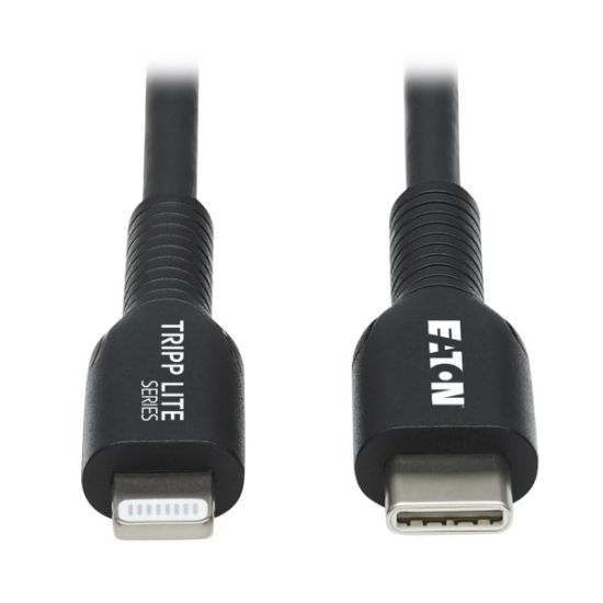Image de Eaton Tripp Lite USB-C to Lightning Sync/Charge Cable (M/M), MFi Certified, Black, 3 m (9.8 ft.) - Noir (M102-03M-BK)