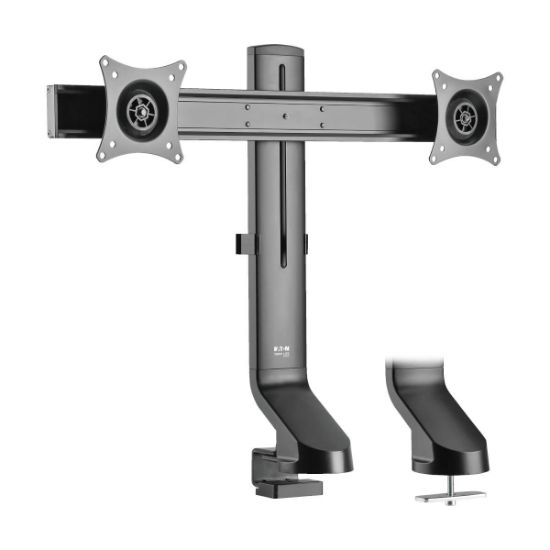 Image de Eaton Tripp Lite Dual-Display Monitor Arm with Desk Clamp and Grommet - Height Adjustable, 17” to 27” Monitors Support décran - Noir (U040-C3M-C-5A)