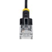 Image de StarTech.com Câble Ethernet CAT6a Ultrafin Noir de 15cm, Sans Accroc, FTP, Fil de Cuivre Nu Pur, Cordon Patch Réseau RJ45 fin 34AWG, Testé par Fluke Channel (N6APATUTP34BKS15CM)