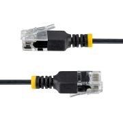 Image de StarTech.com Câble Ethernet CAT6a Ultrafin Noir de 50cm, Sans Accroc, FTP, Fil de Cuivre Nu Pur, Cordon Patch Réseau RJ45 fin 34AWG, Testé par Fluke Channel (N6APATUTP34BKS50CM)