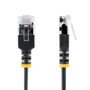 Image de StarTech.com Câble Ethernet CAT6a Ultrafin Noir de 4m, Sans Accroc, FTP, Fil de Cuivre Nu Pur, Cordon Patch Réseau RJ45 fin 34AWG, Testé par Fluke Channel (N6APATUTP34BKS4M)