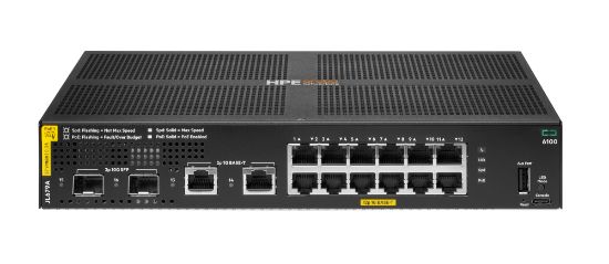Image de HP E Aruba Networking CX 6100 12G Class4 PoE 2G/2SFP+ 139W Switch - Noir (JL679A)