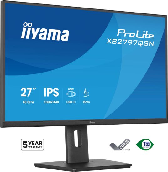 Image de iiyama ProLite écran plat de PC 68,6 cm (27") 2560 x 1440 pixels Quad HD LCD Noir (XB2797QSN-B1)