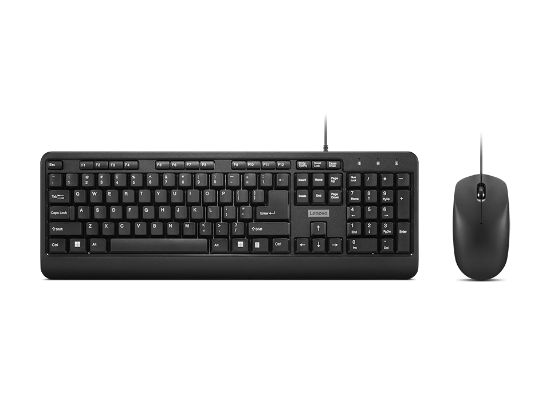 Image de Lenovo 160 clavier Souris incluse maison/bureau USB Anglais américain Noir (GX31L52655)