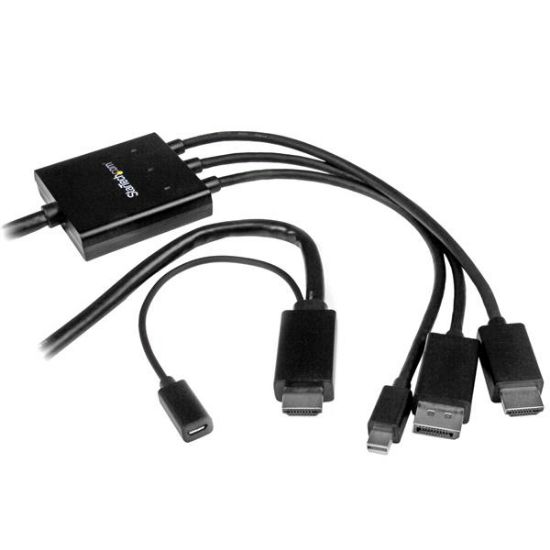 Image de StarTech.com Câble adaptateur HDMI, DisplayPort ou Mini DisplayPort vers HDMI de 2 m - Noir (DPMDPHD2HD)