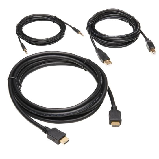 Image de Eaton Tripp Lite HDMI KVM Cable Kit - 4K HDMI, USB 2.0, 3.5 mm Audio (M/M), Black, 10 ft. (3.05 m) Câbles KVM - Noir (P782-010-HA)