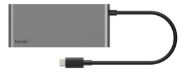 Image de Belkin 8-Port USB-C Hub, RJ-45 2.5 Gb/s, 4K@60Hz, 100W PD, USB-C/A, TF/SD, Space Grey Hub d'interface - Gris (INC024HQSGY)