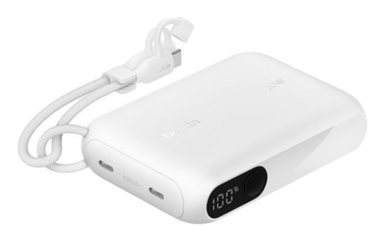 Image de Belkin 20 W, 10000mah, 103.9mm x 71mm x 25.1mm Banque d'alimentation électrique - Blanc (BPB027HQWH)