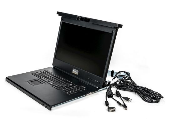 Image de Vertiv Avocent 1 Ordinateur(s) - 47 cm (18,5") LCD - 1600 x 1200 - 3 x USB - 1 x VGA - Clavier - Pavé tactile - 1U Haut (LRA185KMM-001)