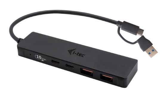 Image de i-tec Metal hub & concentrateur USB 3.2 Gen 1 (3.1 Gen 1) Type-C 10000 Mbit/s Noir (C31HUBMETAL2A2C)