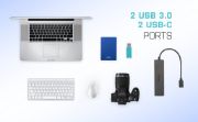 Image de i-tec Metal hub & concentrateur USB 3.2 Gen 1 (3.1 Gen 1) Type-C 10000 Mbit/s Noir (C31HUBMETAL2A2C)