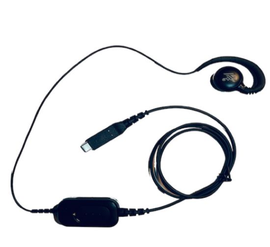 Image de Zebra USB-C Wired Headset for PTT + VoIP w/ rotating ear piece for right/left ear wearing. Includes built Casque Avec fil Crochets auriculaires Bureau/Centre d'appels U ... (HDST-USBC-PTT1-01)